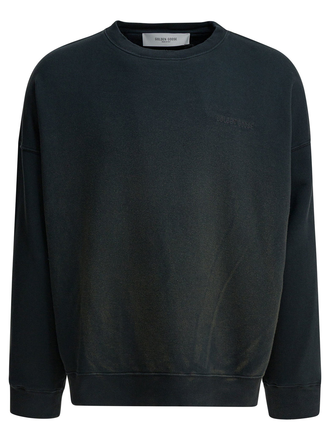 Golden Goose Vintage Effect Crewneck Sweatshirt Sweatshirts - Nero | 294d9b9ab46954eefc05683a805c5c4048d705e7
