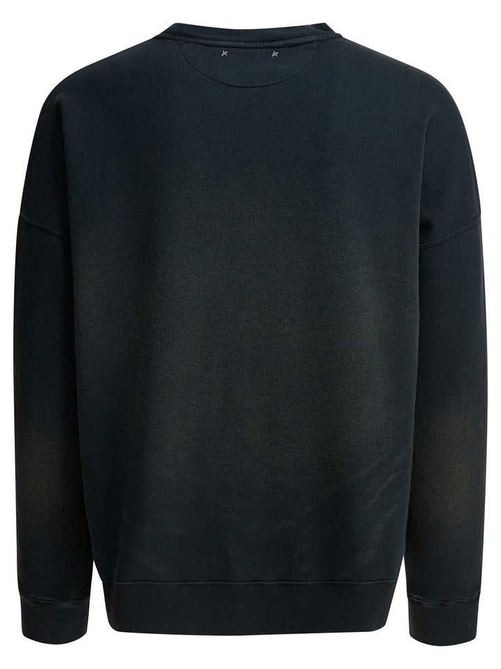 Golden Goose Vintage Effect Crewneck Sweatshirt Sweatshirts - Nero | 60331b1eeb5c0367081b4b516317972aba3d7b0e
