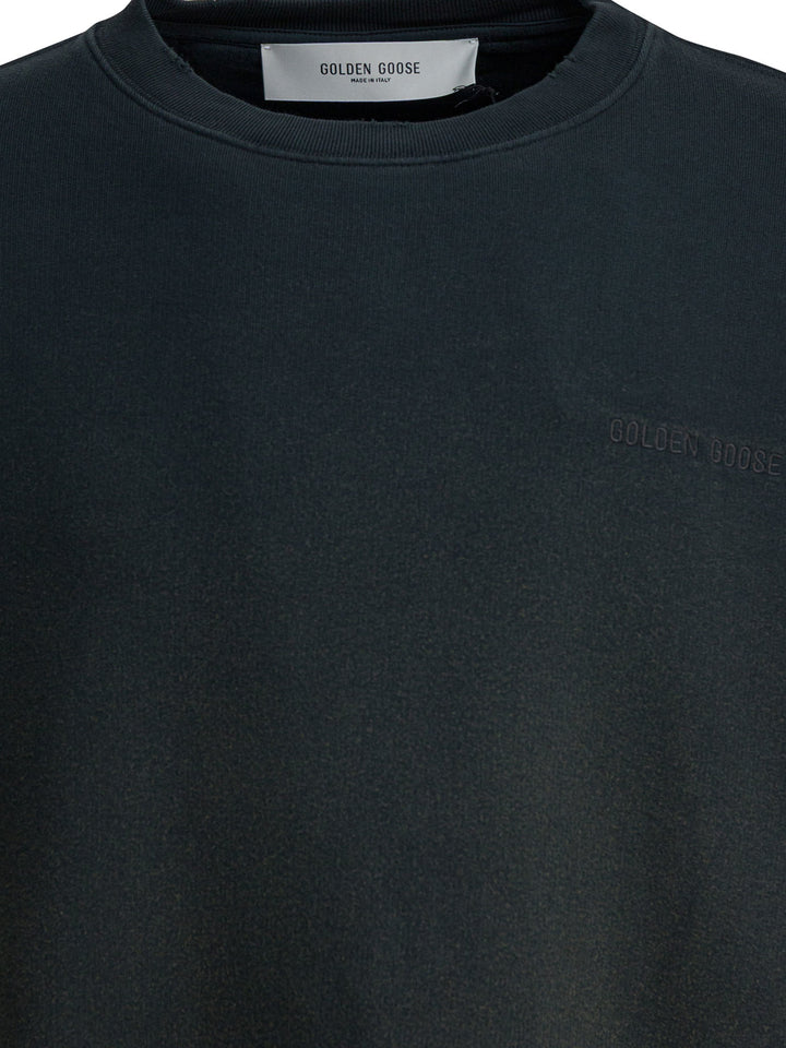 Golden Goose Vintage Effect Crewneck Sweatshirt Sweatshirts - Nero | 30406163c77ef35d6f2ac79131a4894c655a910b