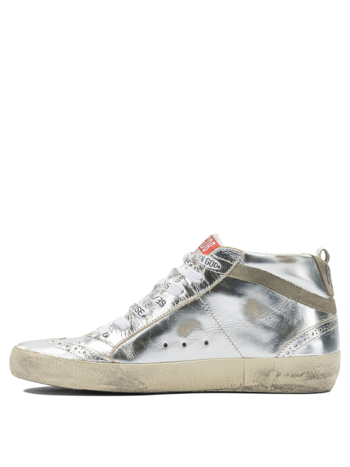 Golden Goose Mid Star Sneakers & Slip-On - Silver | 0649d0aec017354e9b227bb066bc2a39ebd3a324
