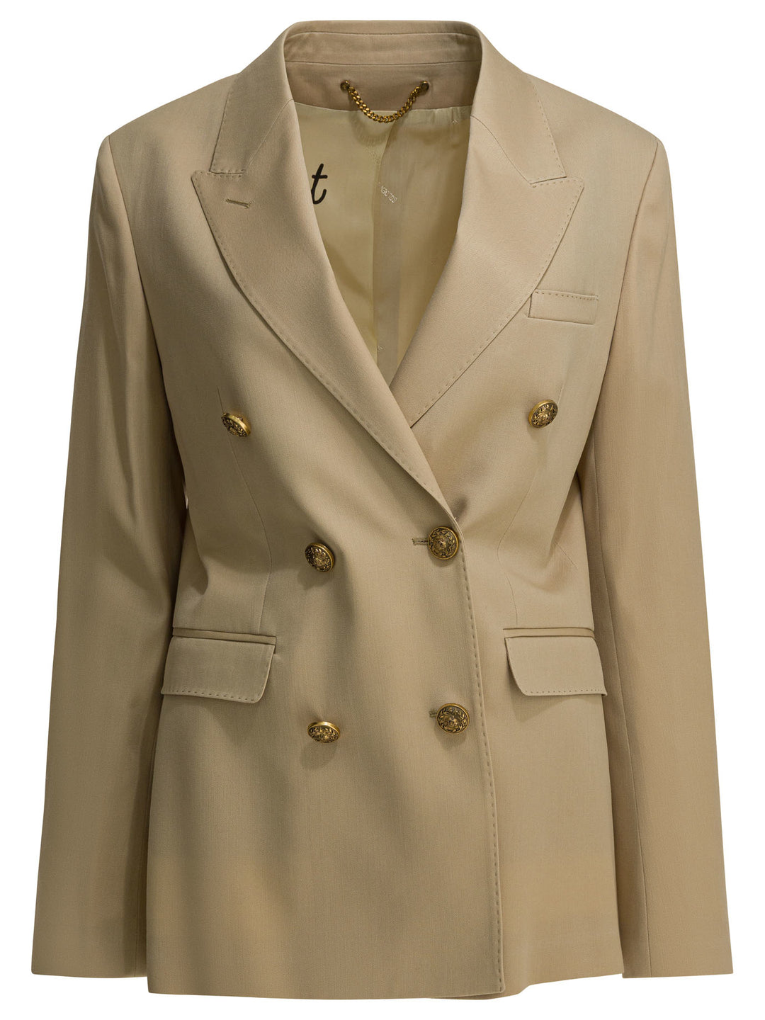 Golden Goose Double-Breasted Blazer In Virgin Wool Jackets and Coats - Beige | 30c0d8981bc825ef4c6fc40aa36f9279274ff381