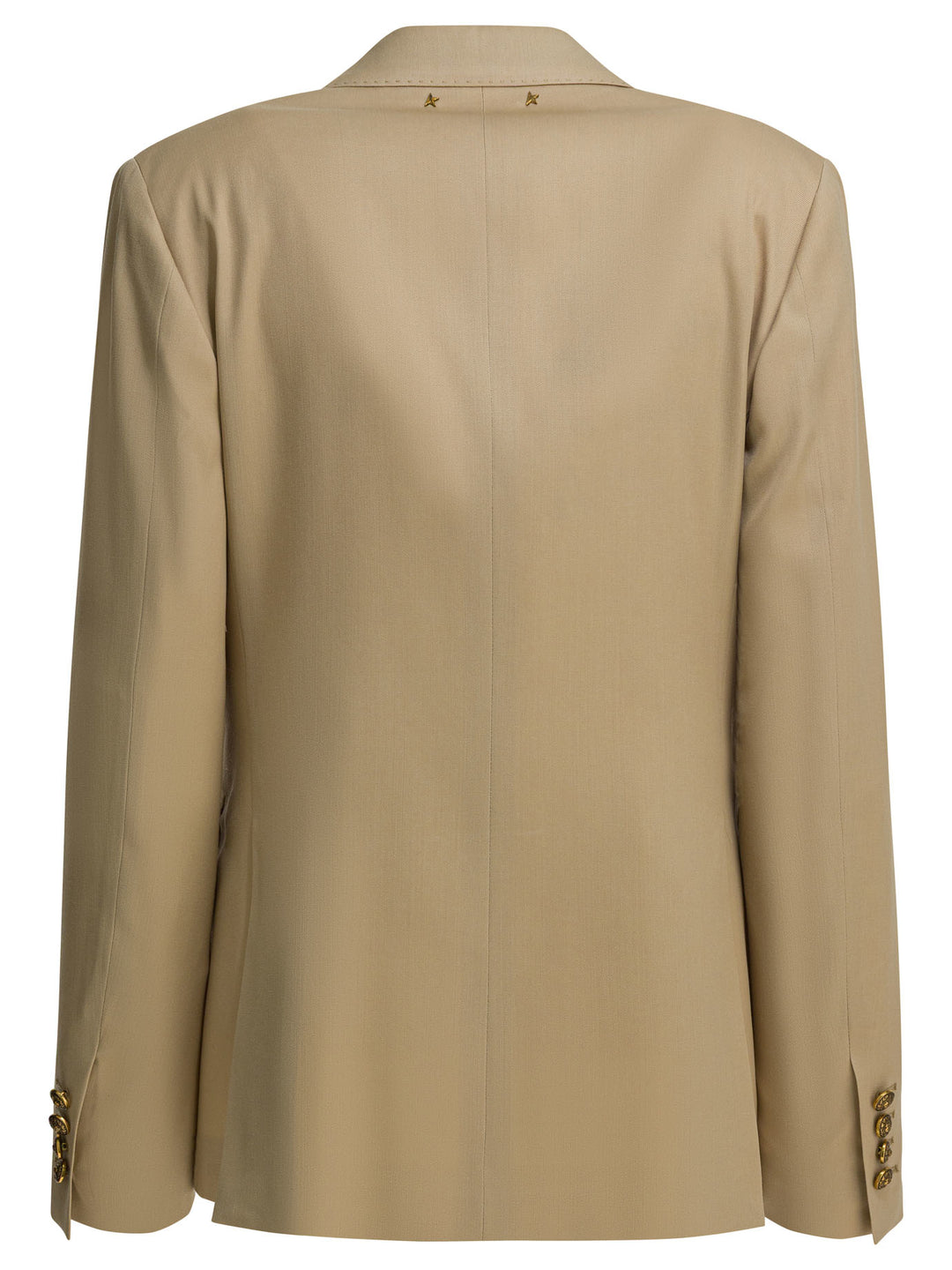 Golden Goose Double-Breasted Blazer In Virgin Wool Jackets and Coats - Beige | 5c16e8f0b9d28af34634a4b146b21de0804c8052
