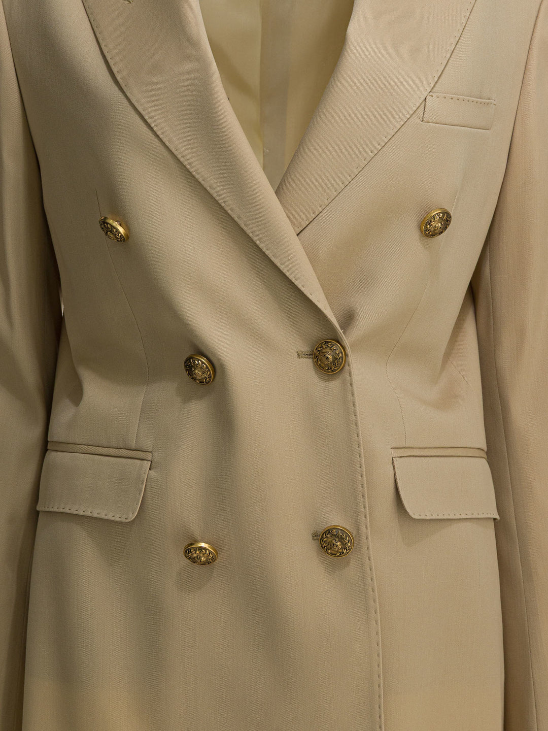 Golden Goose Double-Breasted Blazer In Virgin Wool Jackets and Coats - Beige | a00be30156958fabb8427478896d7c1c3c23d825