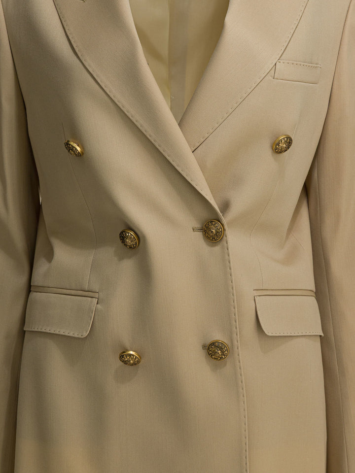 Golden Goose Double-Breasted Blazer In Virgin Wool Jackets and Coats - Beige | a00be30156958fabb8427478896d7c1c3c23d825
