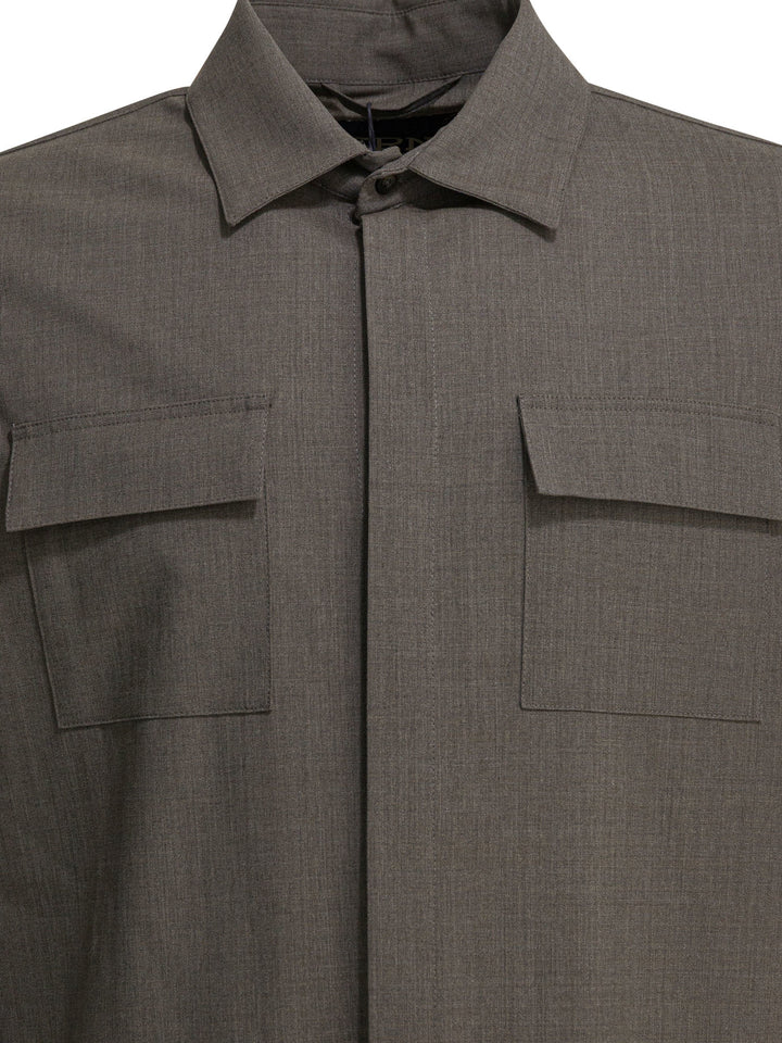 Herno Wool Overshirt Jacket Jackets and Coats - Grey | a9b4b99ba71a8c686aa7838f9afa01bc126f824b