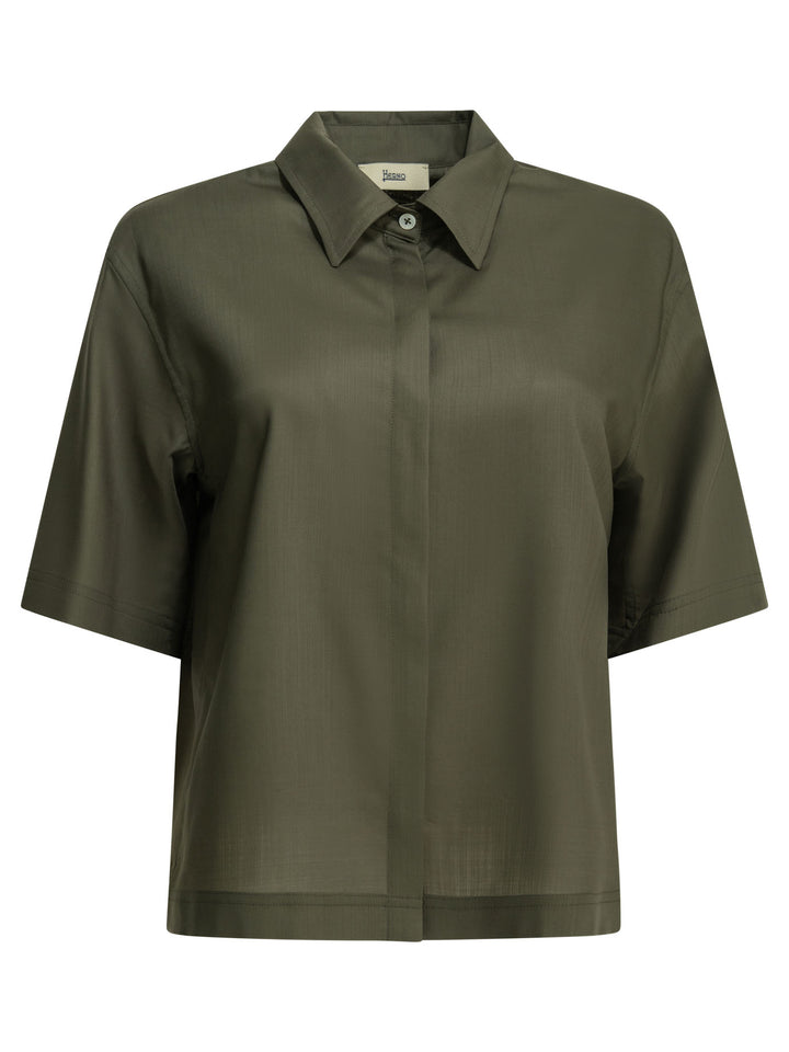 Herno Virgin Wool Casual Shirt Shirts - Verde | 2bceeac078a8de0a390a63214aa50973fb476c94
