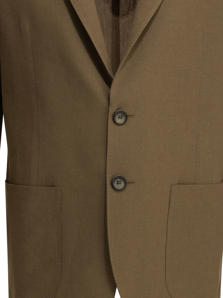 Herno Linen Blazer Jackets and Coats - Marrone | d633726b658fed8ae41f35017db49476cfad126d