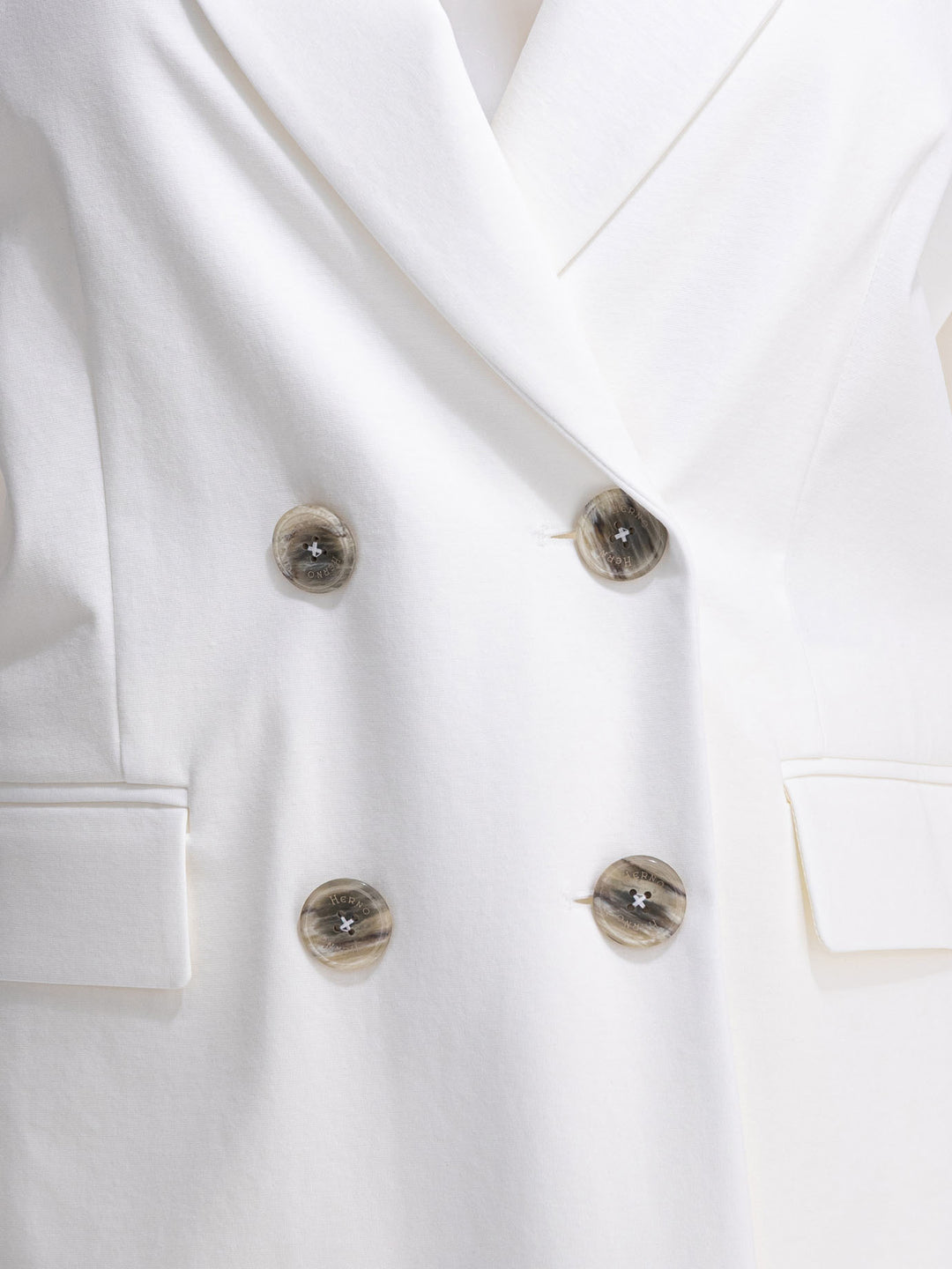 Herno Double-Breasted Blazer Jackets and Coats - Bianco | 24d73692446e9b29a40222fae6a7fbfb462a877c