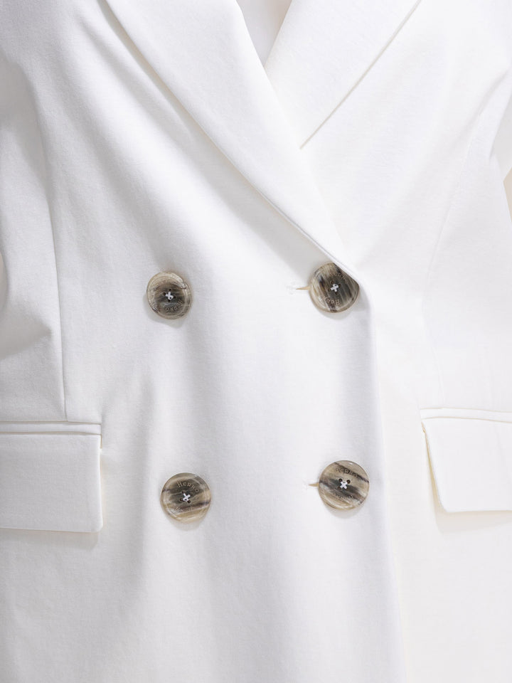 Herno Double-Breasted Blazer Jackets and Coats - Bianco | 24d73692446e9b29a40222fae6a7fbfb462a877c