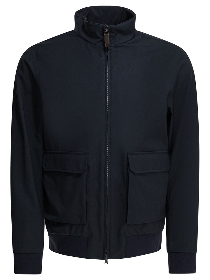 Herno Virgin Wool Bomber Jacket Jackets and Coats - Blu | ecd8e3173eec400f7af30608aef9772aa7fcb943