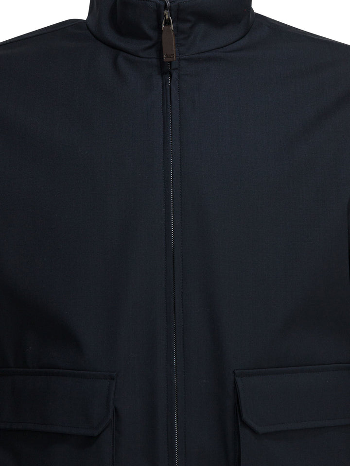 Herno Virgin Wool Bomber Jacket Jackets and Coats - Blu | 27e926602c16d8731d4dc2598a4af5321843b8a3