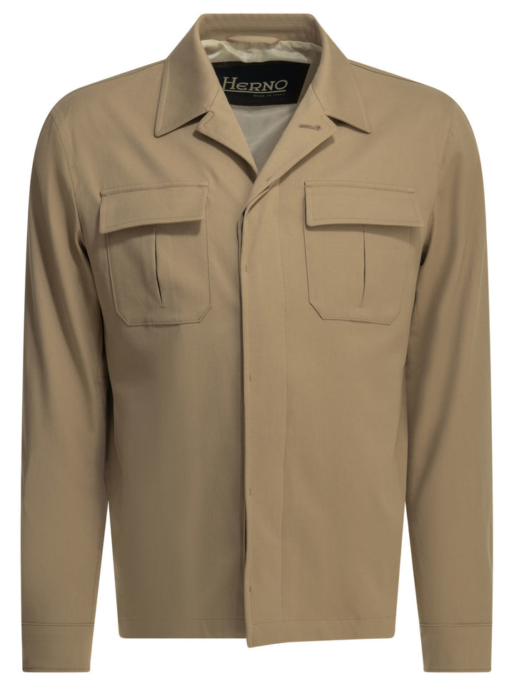 Herno Cotton Overshirt Jacket Jackets and Coats - Beige | ca0213f0ad1ed2d6e1c35ed390dc1549faf30d49