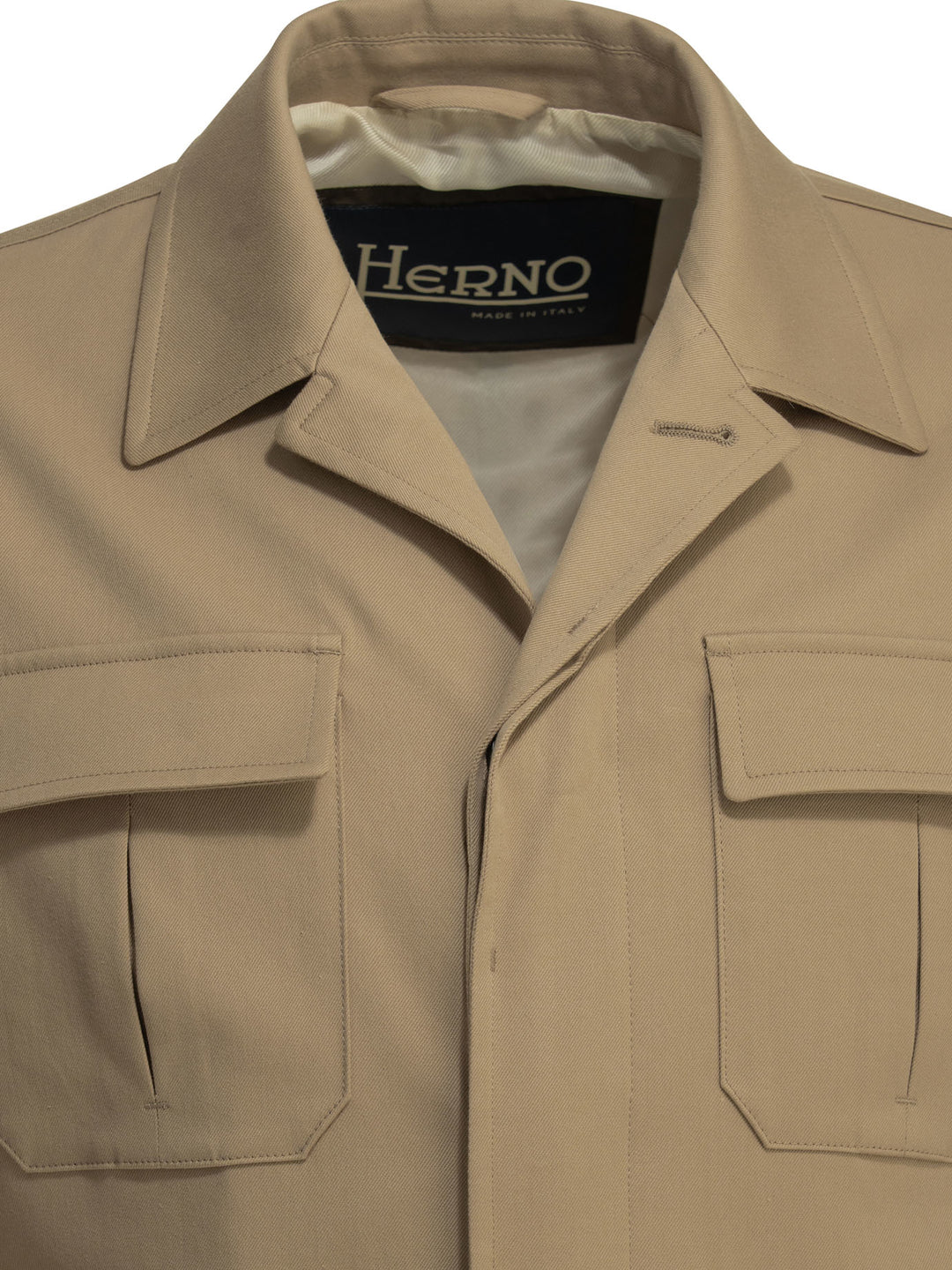 Herno Cotton Overshirt Jacket Jackets and Coats - Beige | 7a51e11c736b3a9d39b996008525a4511a9cc280