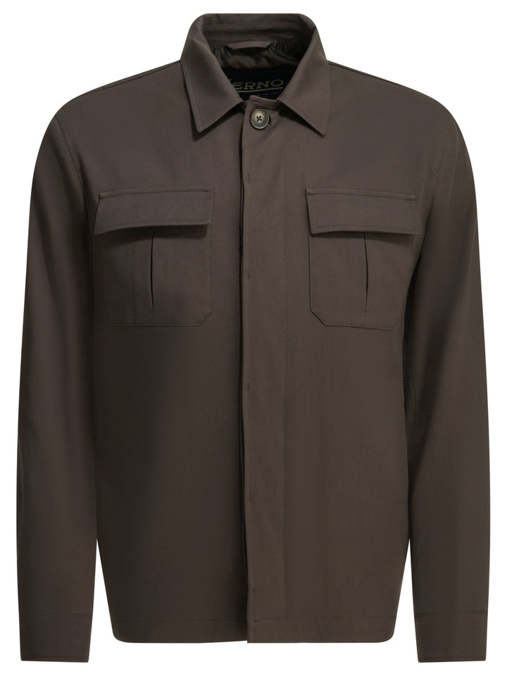 Herno Cotton Overshirt Jacket Jackets and Coats - Marrone | 685eb75cf763c51e246ef759e5481a7923a9764c