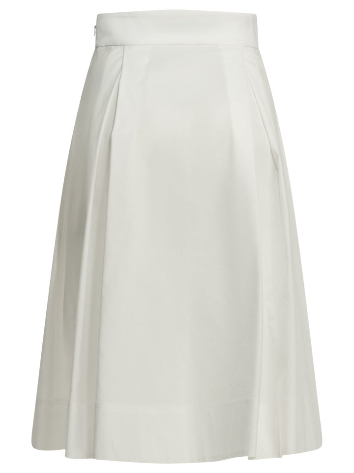 Herno A-Line Midi Skirt Gonne - Bianco | 19a911dde953fea24bbdbed61045c3c9fdeb78c1