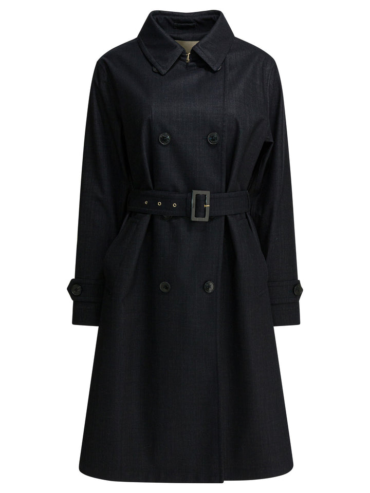 Herno Trench Coat With Belt Jackets and Coats - Blu | e4187f57453febaa0cc26fc394dd654ca3e51656