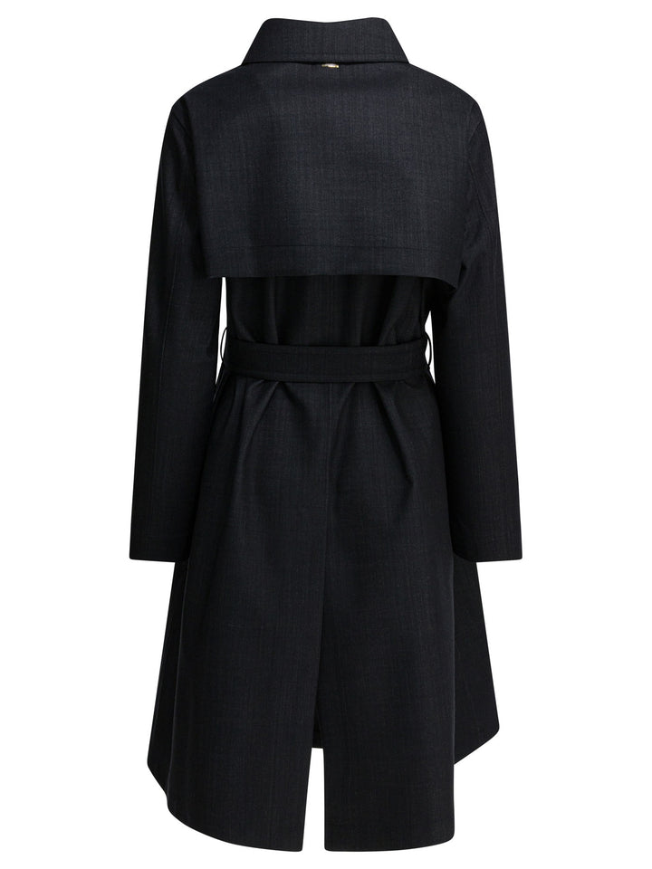 Herno Trench Coat With Belt Jackets and Coats - Blu | 6f87ffc7996e9dd9003b5e2dc629e2801fca1753