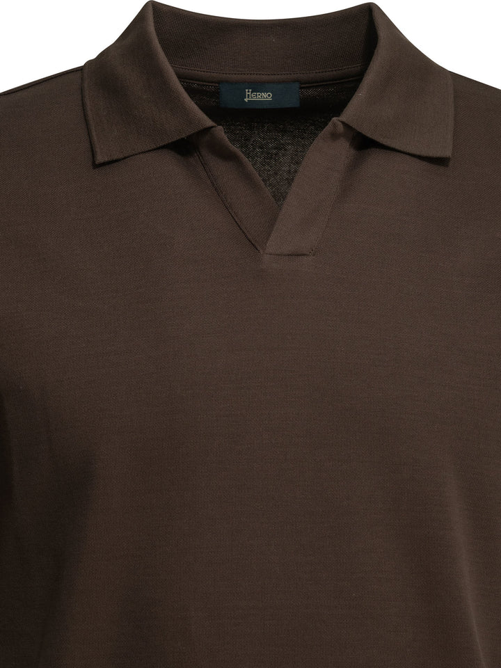 Herno Polo Shirt Without Buttons Polo shirts - Marrone | 0346fb2aef2852d6591bdff8dc72976636094a51