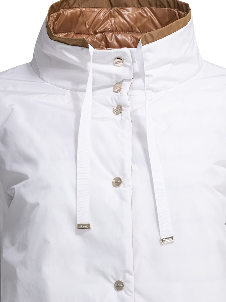 Herno Reversible Short Down Jacket Jackets and Coats - Bianco | 358df422f4e679d85cc3c8385ce9f2bd0156e9d6
