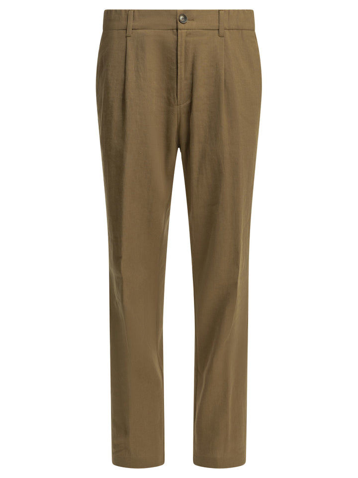 Herno Casual Linen Pants Trousers - Marrone | f7e022a9ca8563cd296d902be4169f98d8cbbb61