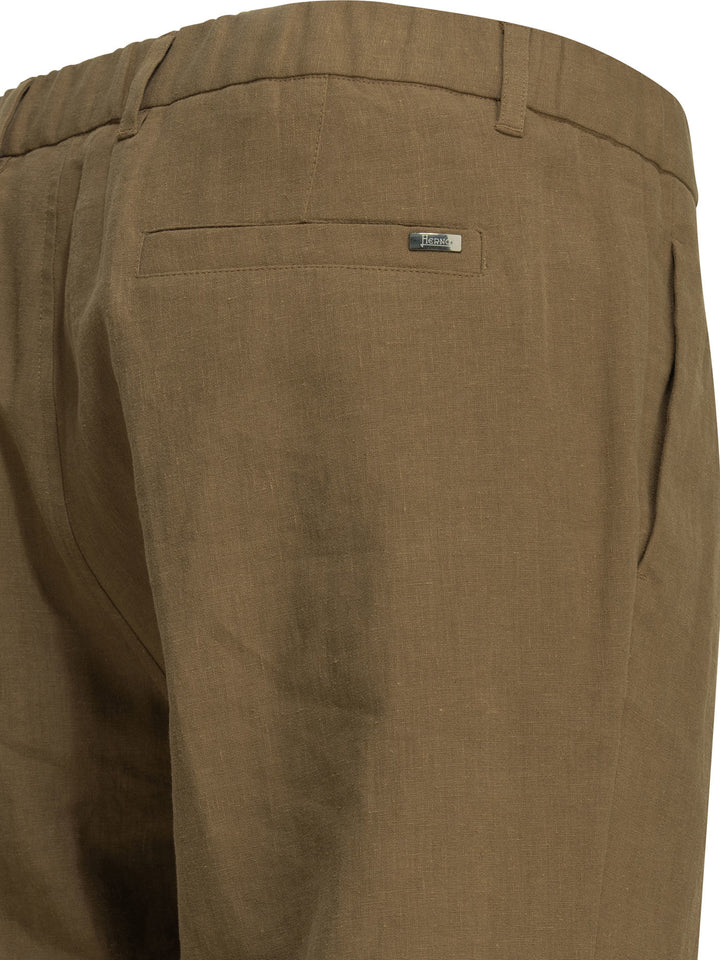 Herno Casual Linen Pants Trousers - Marrone | 65c689cf69362a32d38e4cad2efac47b03b82bec