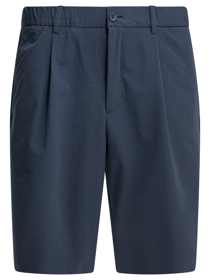 Herno Technical Stretch Seersucker Shorts - Blu | 1b87de681bcb03b30168525aed0dc6e974ddaa15