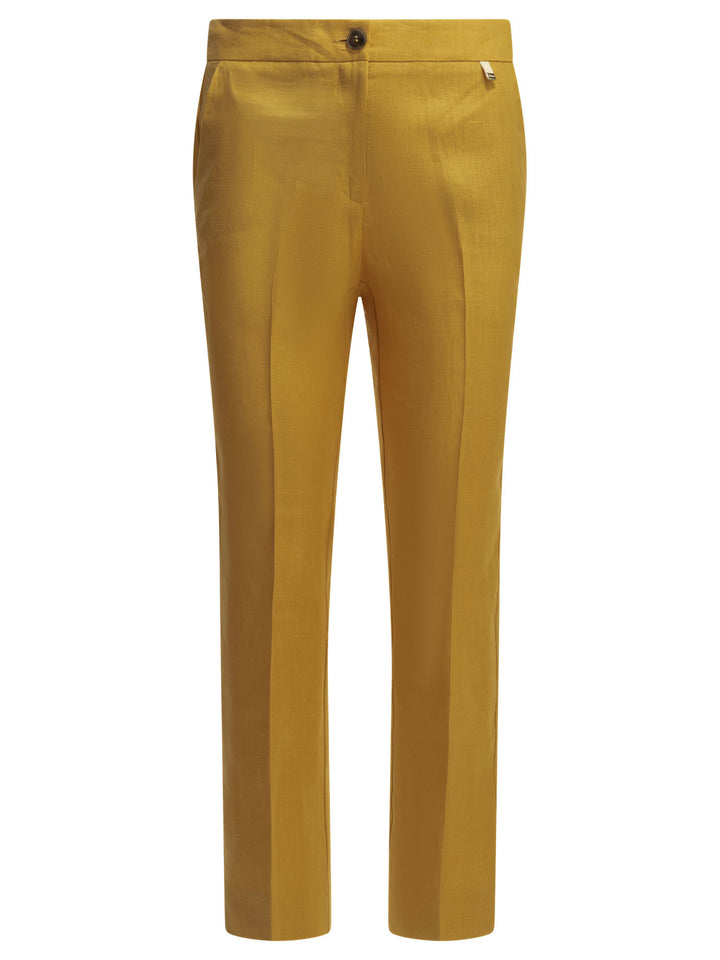 Herno Linen Tailored Pants Trousers - Arancione | 5e2ec4403abfc2d69a5f9b3b8c8c9269ad87ab76