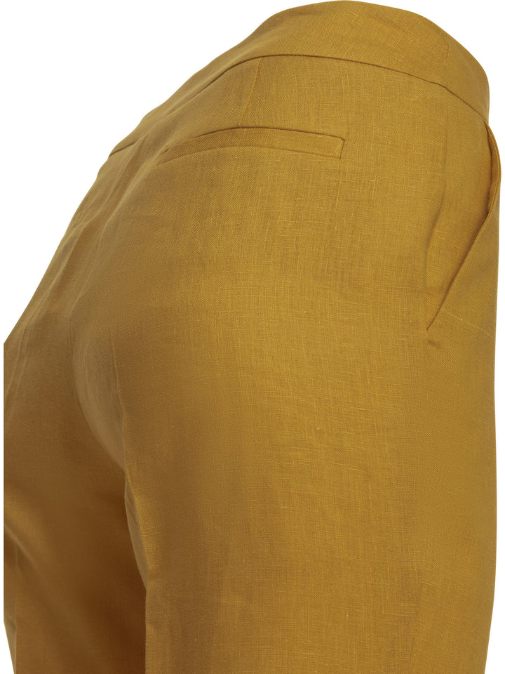 Herno Linen Tailored Pants Trousers - Arancione | e407089b4d50f624fce238ae006243a980a312df