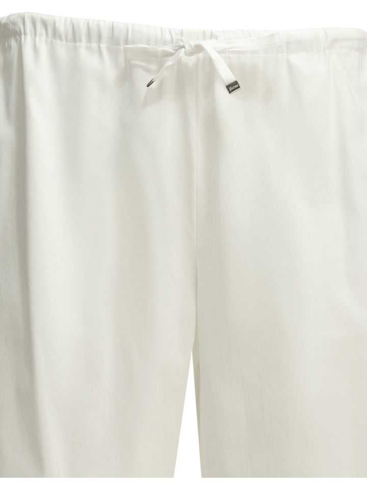 Herno Casual Cotton Pants Trousers - Bianco | 03cb0a4ce0ceba6ac01eef1b48756ae34dc2e759
