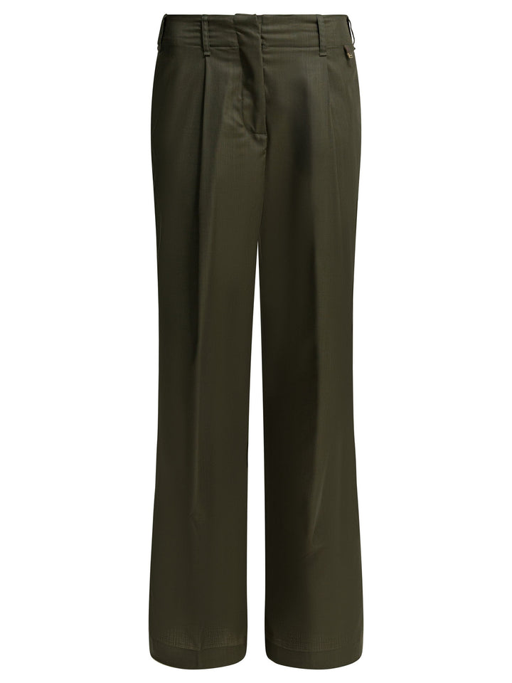 Herno Wool Tailored Pants Trousers - Verde | 7b285ff6b98006d734371dcbc5896791d1013db9