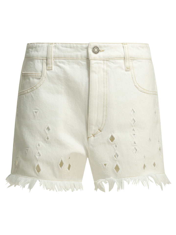 Isabel Marant Aecia Shorts - Bianco | b174e0e2656b84f98b2692575612798ea53edb35