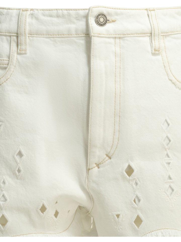 Isabel Marant Aecia Shorts - Bianco | bf75f23de24ebd4ed2ea94a9bfc009d2d7682926