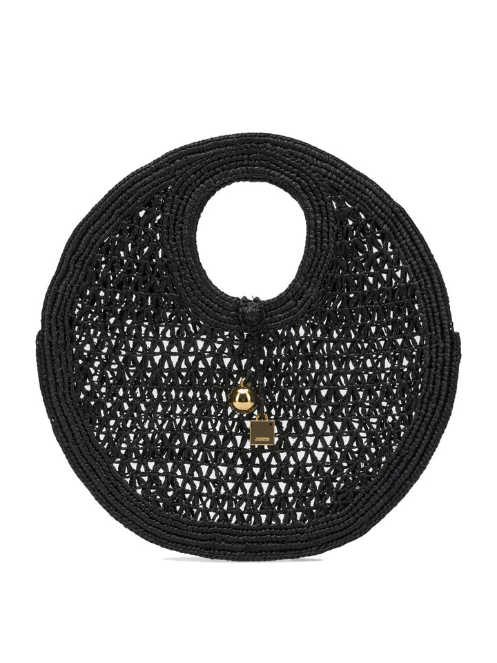 Jacquemus Le Petite Rond Beach Handbags - Nero | 20f6263511e2c145e92135c6613f81dd823b941d
