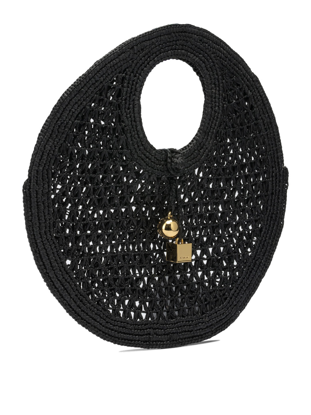 Jacquemus Le Petite Rond Beach Handbags - Nero | ed19bc186a14556927aa9555932bc29dd0976ac5