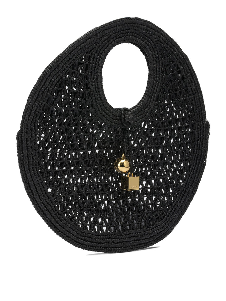 Jacquemus Le Petite Rond Beach Handbags - Nero | ed19bc186a14556927aa9555932bc29dd0976ac5