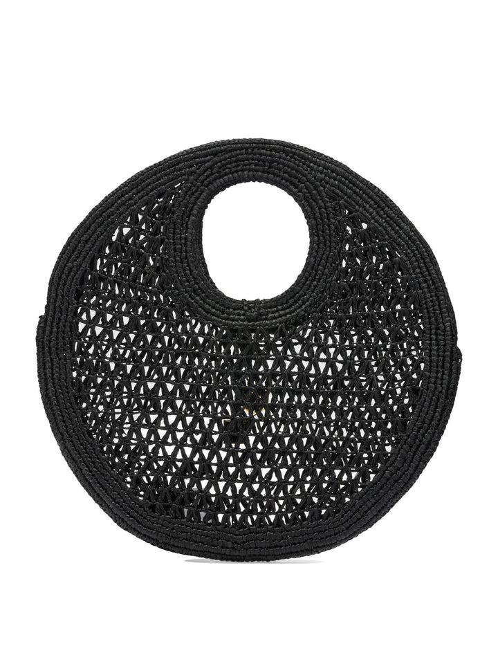 Jacquemus Le Petite Rond Beach Handbags - Nero | 101d56c59b2e44223172f9a41cc702a20bc04152