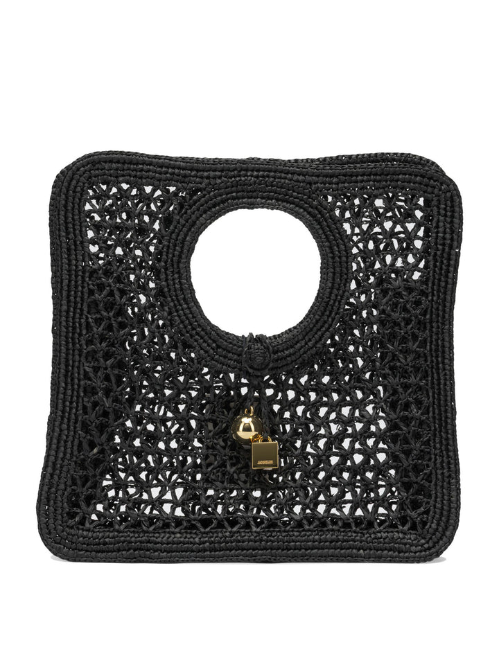 Jacquemus Le Petite Carre Spiaggia Handbags - Nero | e9c641813cfa19068b374e3a9337d81143b93d11