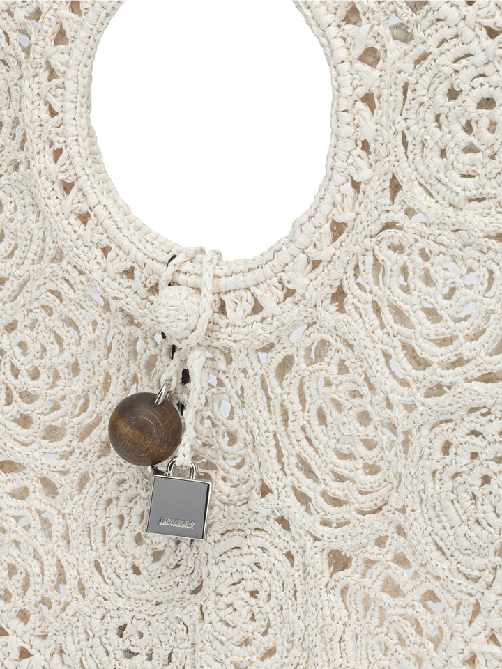 Jacquemus Le Petit Rond Spiaggia Handbags - Bianco | 20d3d61a23713d7cb41ef7fff269f2d2a90e12c6