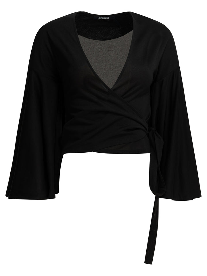 Jacquemus Casual Wrap-Around Top Top - Nero | fe6b6adbe5e078a5a99d422e901be255f5d5578c