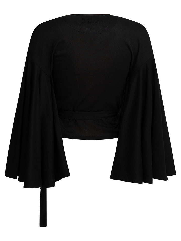 Jacquemus Casual Wrap-Around Top Top - Nero | f33a3deac81b6c5056303556c7229a8728f991dc