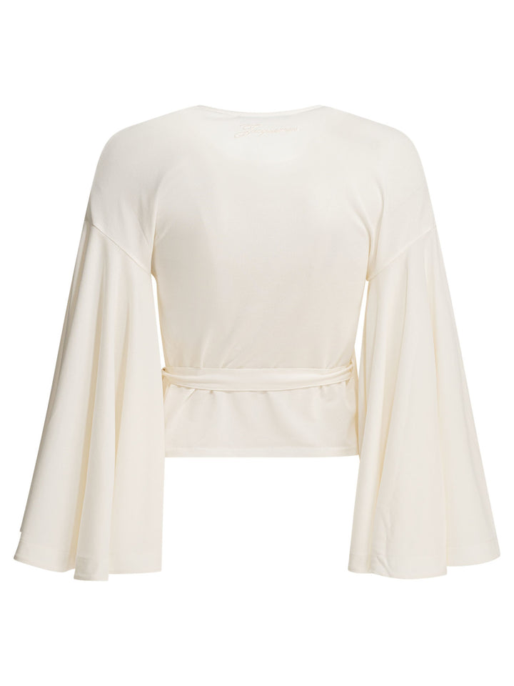 Jacquemus Casual Wrap-Around Top Top - Bianco | f7e4e9292c0378fe6922592dd75fec0e714d8a75