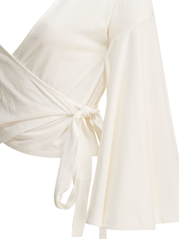 Jacquemus Casual Wrap-Around Top Top - Bianco | 5fb3d5289c565f9d09616931b55784f23160ab26