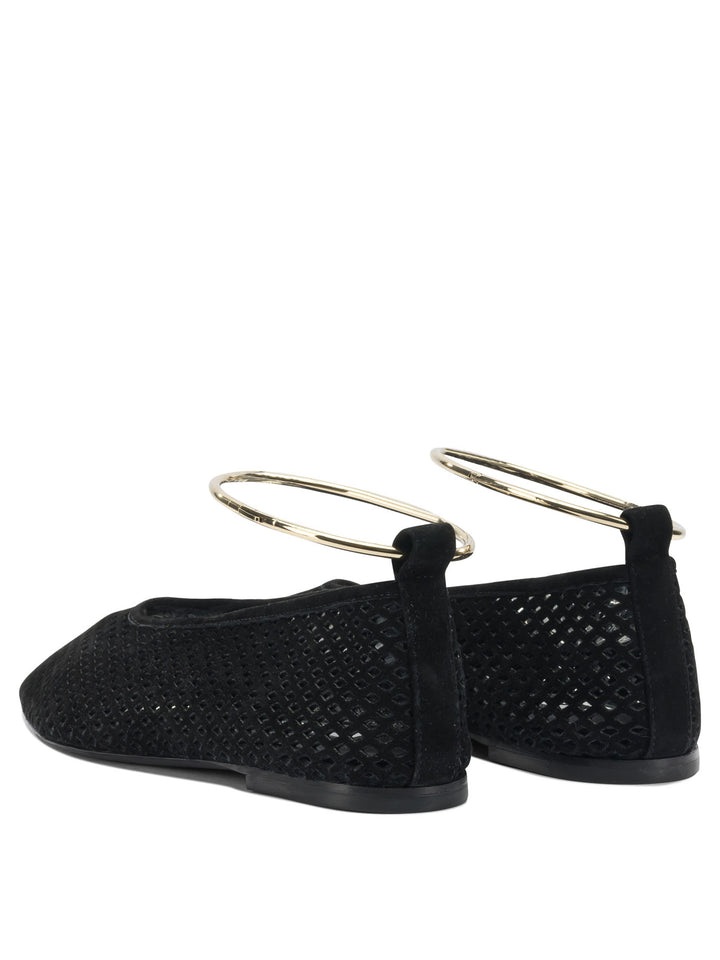 Jil Sander Suede Perforated Ballet Flats Ballerinas - Nero | afdd1fcabbaff86c9d81a59a79ec19f77c6c9f56