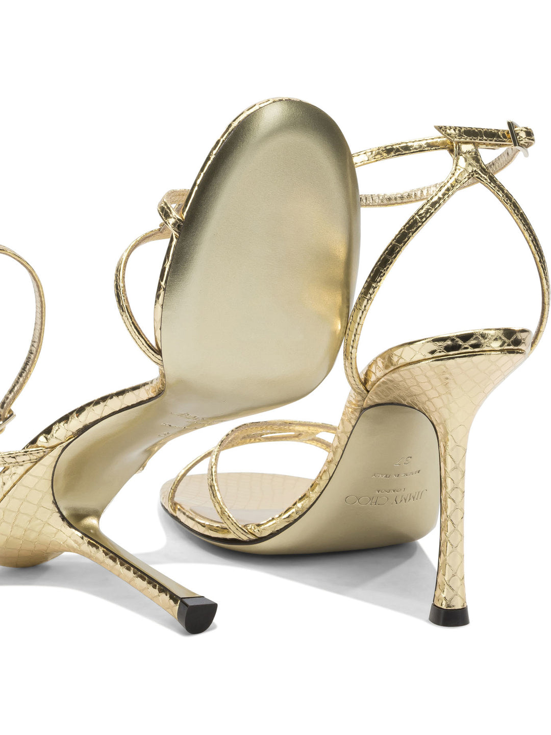 Jimmy Choo Leo 100mm Sandali - Oro | c99faa685a7b48ca4c397f25be67c7ccc49ad438