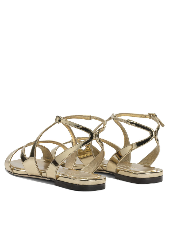 Jimmy Choo Ayla Flat Sandali - Oro | d7cd18129c4a9e6de7d166b7f27478fddc4e6238