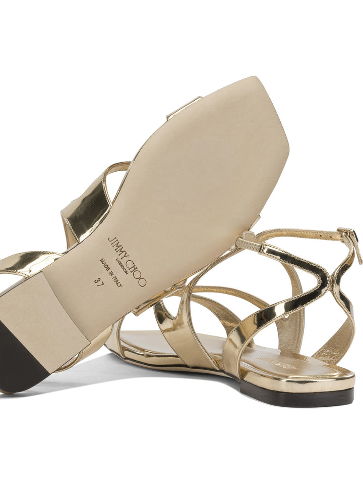 Jimmy Choo Ayla Flat Sandali - Oro | 73d67803ffba3cbae157b84aebedbc0c6f2b5670