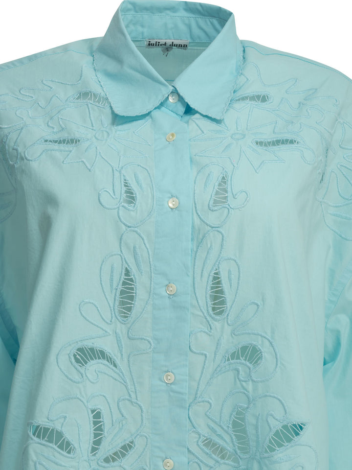 Juliet Dunn Embroidered Casual Shirt Shirts - Light blue | a22945bcbaa71c23c5d6d0de5a66202728aaf15c