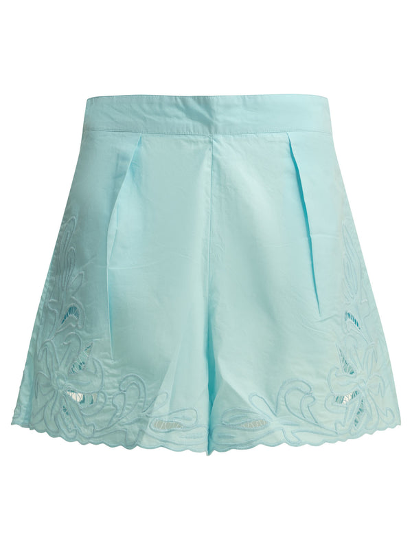 Embroidered Shorts Light Blue