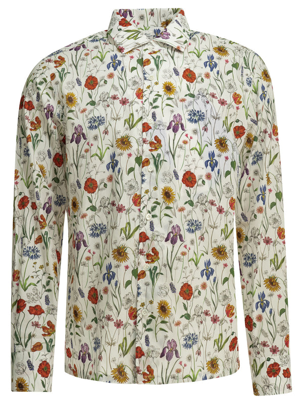 Casual Floral Shirt Shirts Bianco