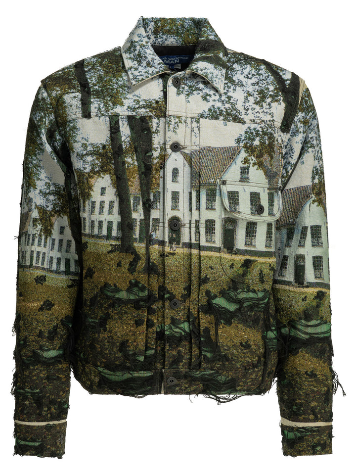 Junya Watanabe Man Gobelin Weave House Jackets and Coats - Verde | fef43322e86cb98fed203516f18f4ac59f030ac8